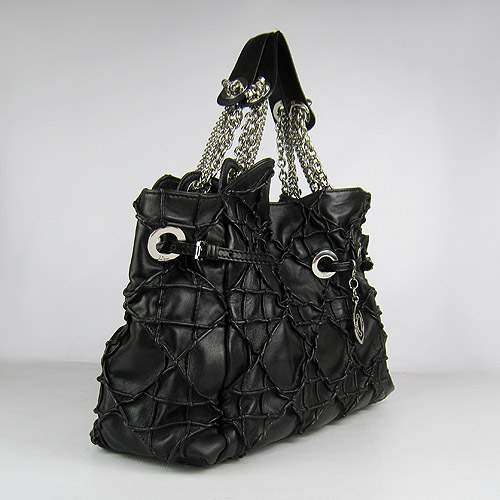 Christian Dior 1816 Lambskin Leather Tote Handbag-Black